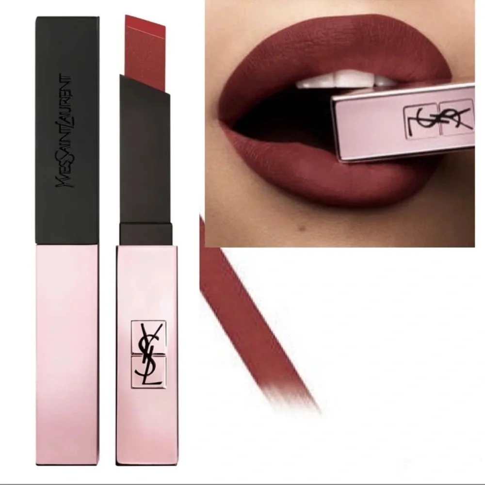 YVES SAINT LAURENT ROUGE PUR COUTURE THE SLIM GLOW MATTE N°205 SECRET ROSEWOOD - Picture 2 of 5